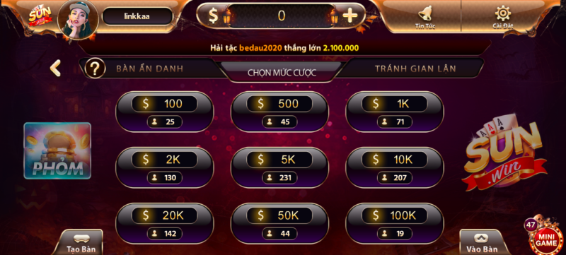 Kinh nghiệm rinh lộc về nhà từ Baccarat Kim Tài sunwin20