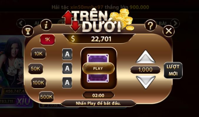 Mini game Trên - Dưới